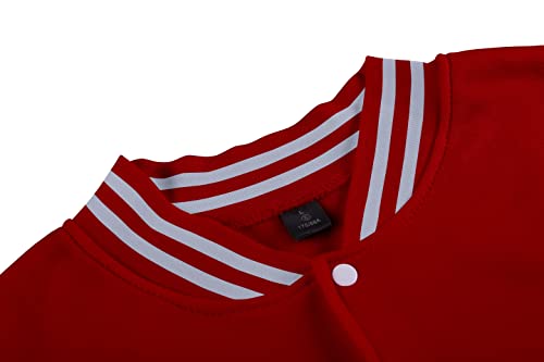 Image of Mowbeat Women Baseball Jacket Varsity Uniform Unisex Adult Long Sleeve Casual Loose Cardigan Men's Track Jacket