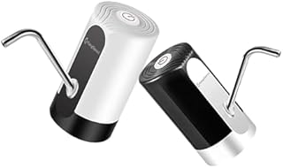 2 PCS Dozownik zimnej wody z 2 adapterami, kran Elektryczna i automatyczna pompa, dozownik do karafki, butelka i bidon, 1200 mha USB 5 8 10 12 13 20 litrów (Biały/Czarny)