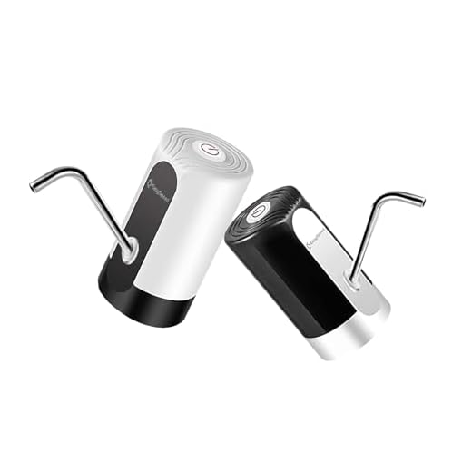 EASYSPEED, DISPENSADOR DE Agua con luz, ELECTRICO Y PORTATIL para BOTELLONES DE 5,8,10,12,13 Y 20 litros (Pack Dos blanco y negro sin luz)