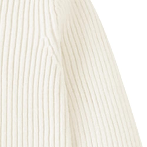 Girls Mock Neck Sweater Long Sleeve Knit Top Solid Ruffled Collar Undershirt Slim Fit Lettuce Trim3