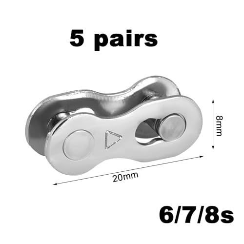 GZDAOXIA 5 Paare Fahrradkettenglied,Kettenschloss Fahrrad,Fahrrad Kettenschloss,Fahrradkette Magie-Gelenk-Verbindungsstück,Fahrradkettengelenk,Fahrradzubehör,für 6/7/8 Geschwindigkeit