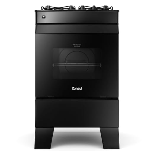 Consul Fogão 4 bocas Preto Consul com mesa de vidro - CFO4VCE Bivolt