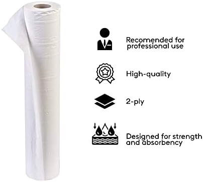 TPZ 40 Metres White Hygiene Coach Roll for Massage Table and Beauty Environment, Professional Use Paper Roll Individually Wrapped with Tear Off Perforation 20 / 508mm wide - 40 Metres (1)