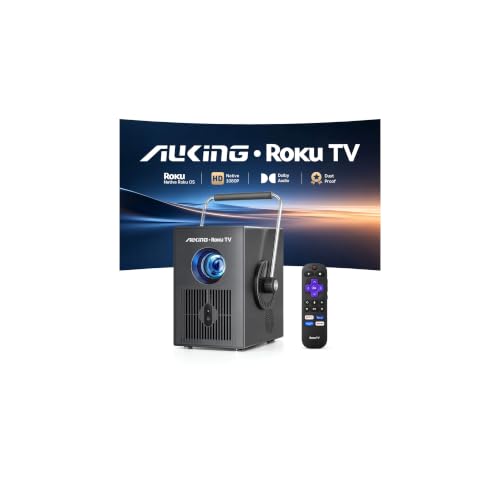 Image of AuKing Roku TV Outdoor Smart Portable Projector with WiFi and Bluetooth