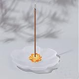 SKMIHJL Clear Crystal Lotus Flower Incense Holder Crystal Frosting Lotus Stick Incense Burner Incens