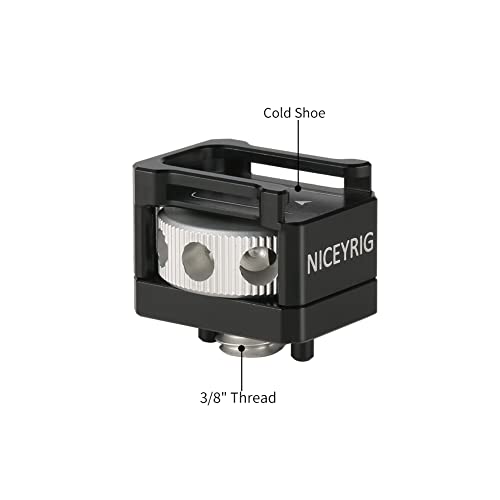 NICEYRIG Cold Shoe Clamp Mount Adapter with 3/8" Locating Threaded Screw for Microphone/Monitor/LED Lights Bracket - Image 3