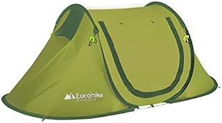 Eurohike Pop 200 2 Person Waterproof Tent, Pop-Up Tent, 2 Man Tent, Garden Tent, Festival Tent, Festival Essentials, Camping Accessories, Camping Equipment, Green