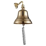 ACL Last Orders Glocke zur Wandmontage, nautisches Thema, Messing, Schiffsglocke, Marine, Boot, Schule, Abendessen, Weihnachtsmann, Empfang, hängende Türklingel, Hausbar, Gold, Weihnachten – 15.2 cm