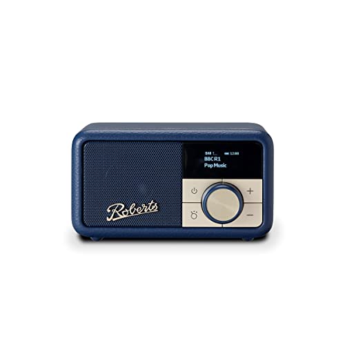 ROBERTS Radio Revival Petite - Radio Portable compacte avec Dab+/FM/Bluetooth, 20 h d'autonomie, entrée auxiliaire, radiateur Passif, Bleu Minuit Cover