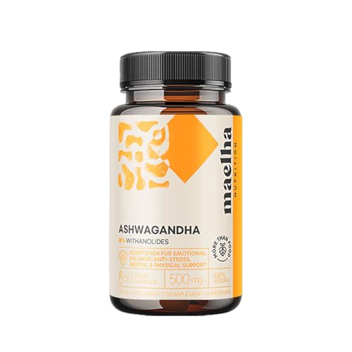Ashwagandha 500 mg| Extracto fuerte titulado al 8% in Withanólidos | 60 Cápsulas | 100% Natural