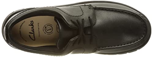 Clarks Boy's Branch Lace Y Oxford, Black Black Leather, 4.5 Big Kid #TOP4
