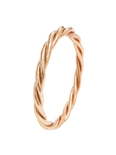 Paloma Bijoux Bracelet Bouddhiste véritable jonc de temple Thaïlande avec Mantra porte bonheur - Feuille d'or véritable (XS - 57mm, Champagne - Torsadé 1 pièce)