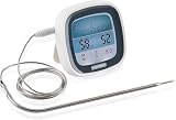 Leifheit digitales Bratenthermometer, Grillthermometer mit voreingestellten Garstufen und Timer, magnetisches Fleischthermometer für den Backofen, Thermometer inklusives Batterien, für perfektes Garen