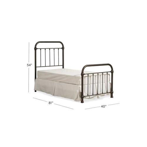 Hillsdale Kirkland Twin Metal Spindle Panel Bed in Dark Bronze