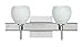 Besa Lighting 2SW-560560-CR-SQ 2X40W G9 Tay Tay Wall Sconce with Canopy Cocoon Glass, Chrome Finish