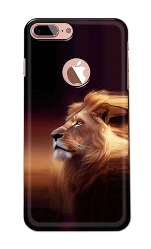 Image of PRINTFIDAA Printed Hard Back Cover Case for Apple iPhone 7+ Plus Logo | iPhone 8+ Plus Logo Back Cover (Danger Lion) -112
