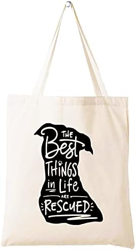 Pet Dog Bag Gift - Dog Travel Bag - Rescue Dog Bag - Unique Dog gift,Dog Travel Bag,Supply Bag - Rescue Dog Mom Gift - the Best Things in Life Are Rescued - Shoulder Bag Shopping Bag Tote Bag