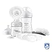 Philips AVENT Handmilchpumpe, Geschenkset – Einzelmilchpumpe, Babyflachen mit 260 ml und 125 ml, BPA-frei, 4 Einweg-Stilleinlagen, Polypropylen, Transparent (Modell SCD430/60)