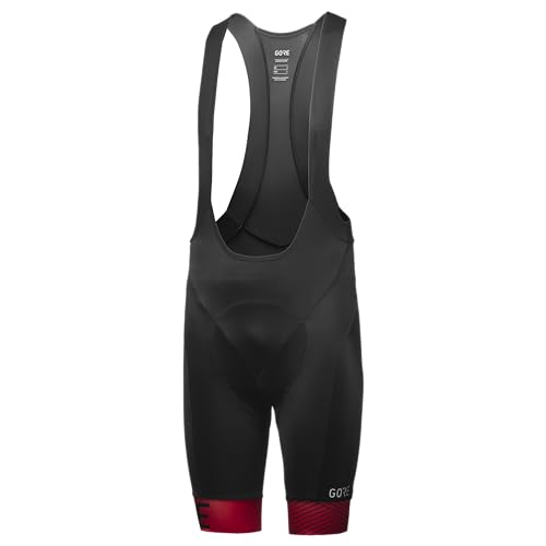 Gorewear C5 Salopette Corta Con Fondello Da Ciclismo Per Uomo, L, Nero/Rosso - 3