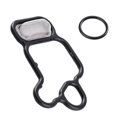Cuymoap 2 PCS Car Solenoid Valve Gasket and Seal Ring, Head Cylinder VTEC Solenoid Valve Oil Filter Gasket, 15815-R40-A01 91319-PAA-A01, Compatible with Accord Odyssey Passport Pilot (Black)