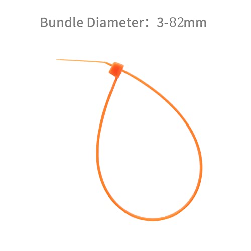 XINGO 1000 Stück Kabelbinder Orange, 300mm x 4.8mm, 22,7 kg Zugfestigkeit, UV-beständig, Selbstsichernde Kabelbinder für drinnen und drauße