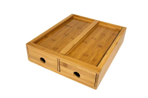 Wood Wooden 2 drawer 40 coffee pod holder drawer Coffee maker stand kitchen Tea Coffee storage organiser Standar Pod Size Compatible - Image 4