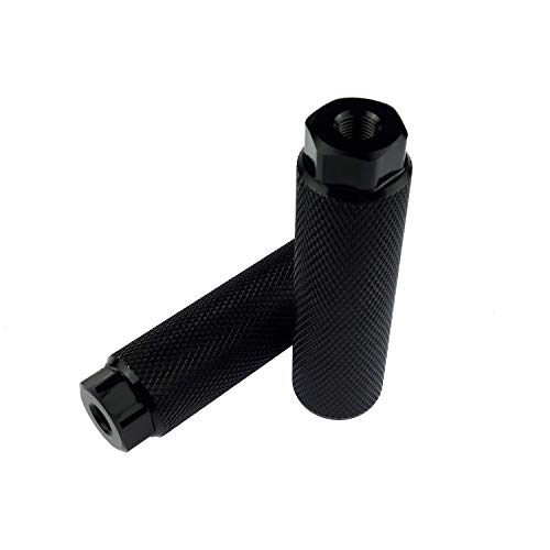 2 Pairs Aluminum Alloy Bike Pegs for Mountain Bike Cycling Rear Stunt Pegs Fit 3/8 inch Axles (Black)