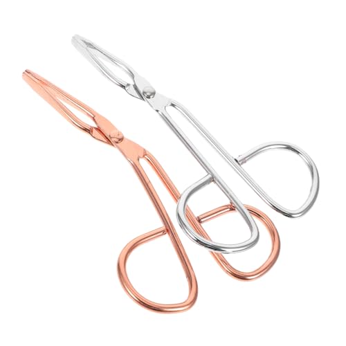 Mikinona 2 STÜCK Augenbrauen und Wimpernzange Teiliges mit Scherengriff Präzise Pinzette für Damen Langlebig Kompakt zum Zupfen Auftragen und Reisen