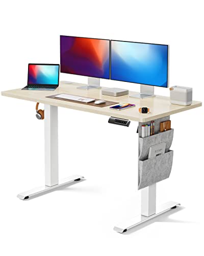 Marsail Standing Desk Adjustable Height, Electric Standing Desk with Starage Bag, Stand up Desk for Home Office Computer Desk Memory Preset with Headphone Hook