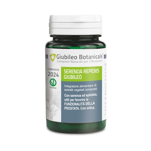 SERENOA REPENS GIUBILEO COMPOSTO 2024 - Con Epilobio ed Ortica (Drenante) per favorire la funzionalità della prostata - 100% Naturale - Vegan Ok 30 capsule per un mese di trattamento - 2