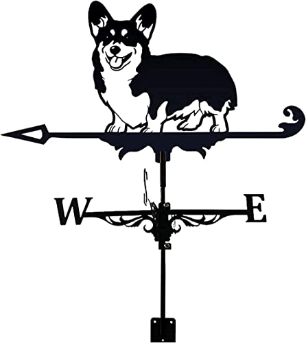 AMITVA Farmhouse Wetterfahne, kreative Edelstahl-Windfahne, Retro, langlebig, Metall-Windfahne für Gartenmontage, Hofdekoration, Hund