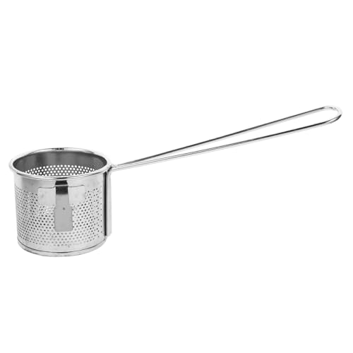 BEBEMOKO Stainless Steel Hot Pot Strainer Spoon Hook 7cm Extended Height Fine Mesh Pasta Strainer Basket Kitchen Noodle Colander for Household Cooking