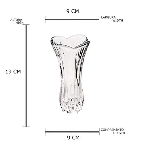 Vaso de Vidro Tulipa 9X19Cm, Lyor, Transparente