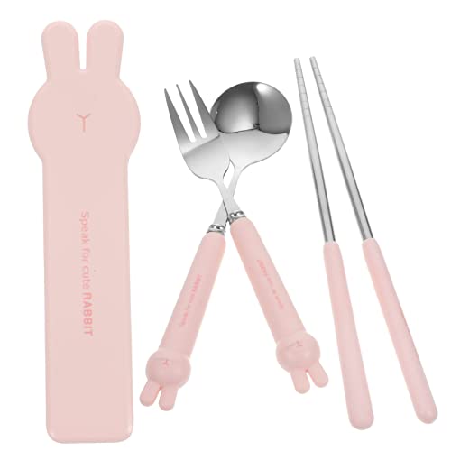 GLEAVI 1Set Travel Cutlery Set Portable Stainless Steel Utensil Kit with Chopsticks Spoon Fork for Outdoor Dining Camping and Students Lightweight Easy