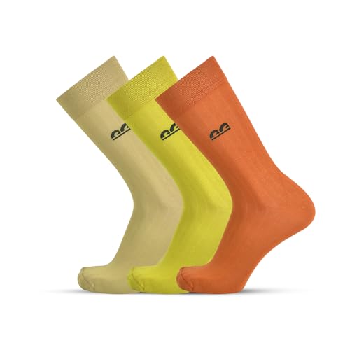 Image of The Sock Street Bamboo Crew Socks for Men Combo | Full Calf Length Premium Bamboo | Odour-Free, Breathable & Durable | Cushioned Base & Anti-bacterial | 3X Softer than Cotton Socks | Pack of 3