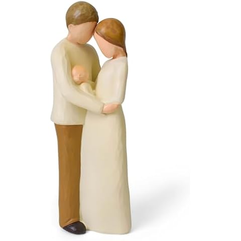 Family of Three Hand Painted Resin Statue Cover