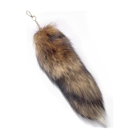 Bonlting Supper Huge and Fluffy Real Fox Fur Faux Tail Keychain Cosplay Fox Tail Handbag Accessories Key Chain Ring Hook Tassels Cover