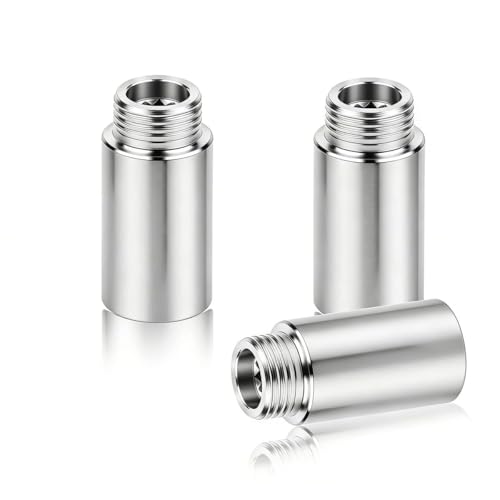 3 boquillas de extensión de acero inoxidable DN15 de 1/2 pulgada de 50 mm, conector hembra a macho para grifo, tuberías de ducha y extensión de interfaz de válvula
