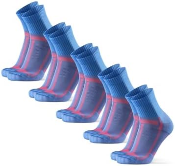 DANISH ENDURANCE Quarter Laufsocken, Damen & Herren, 5er Pack | Knöchelhohe Sportsocken, Geruchshemmend mit leichter Kompression für Langstreckenläufe & Marathons, Unisex