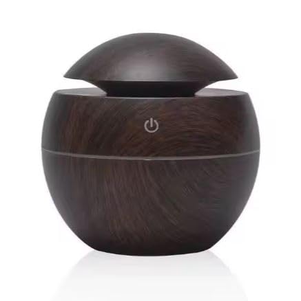 Genérico Humidificador ultrasónico. 7 Colores led. Difusor de Aromas eléctrico para el hogar. Capacidad 130 ml. Ultra silencioso con Vapor de Agua. (Marron Oscuro)