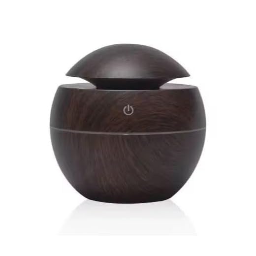 Genérico Humidificador ultrasónico. 7 Colores led. Difusor de Aromas eléctrico para el hogar. Capacidad 130 ml. Ultra silencioso con Vapor de Agua. (Marron Oscuro)