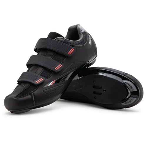 Tommaso Strada 100 SPD & Peloton Shoes for Mens Bikes—2 in 1 Cycling Shoes—Install Your Own Delta or SPD Cleats for Road Bikes, Indoor Cycles or Most Mens Bicycles—3 Hook & Loop—Size 10.5US—44EU