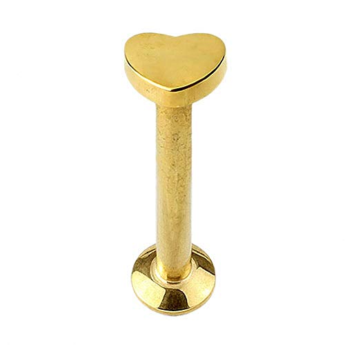 Piercingfaktor Piercing Tragus Helix Ohr Cartilage Stab Labret Stecker Madonna Monroe Lippenpiercing Lippe Knorpel Herz 6mm Gold Cover