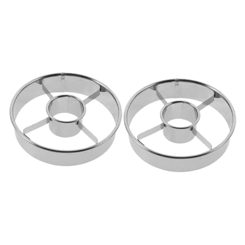 VOSAREA 2 Pièces Moule À Beignets Emporte-Pièces À Fondant Moule À Biscuits Moule À Cake Pops Emporte-Pièce Circulaire Moules Gommeux Pochoirs À Biscuits Emporte-Pièce Rond Rond Beignet