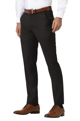 Image of Van Heusen Mid Rise Solid Formal Trouser for Men|Slim Fit |Plain Formal Pants |Flexible Waistband |Stretchable Pants |