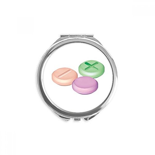 Miroir rond de poche et miroir de maquillage portable à la main multicolore