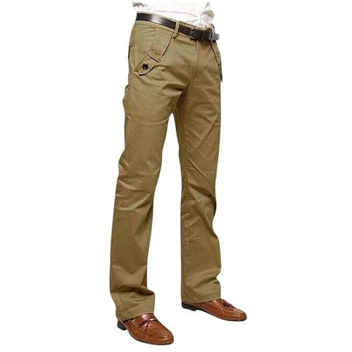 Men's Pants Dress Business Pants Straight Fit Mens Fashion Tactical Work Pant Cotton Twill Trousers Durability Khaki