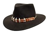 Australian Style Outdoor | knautschbarer Wollfilzhut Crocodile in braun mit Hutband in Krokodil-Optik