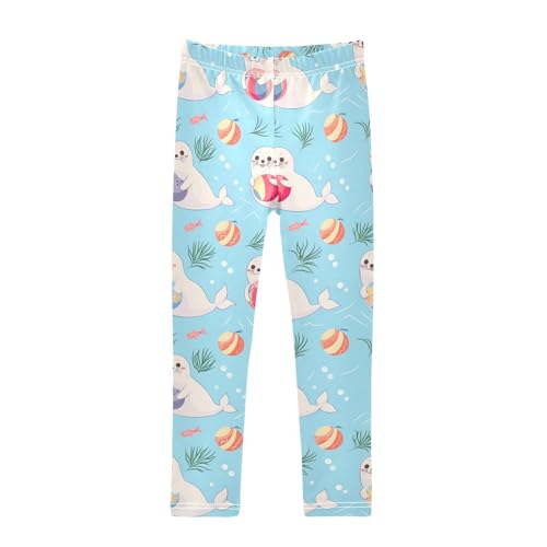 Seal Colorful Girls' Leggings Toddler Doodles Ball Kids Yoga Pants Dance Active Tights 4T