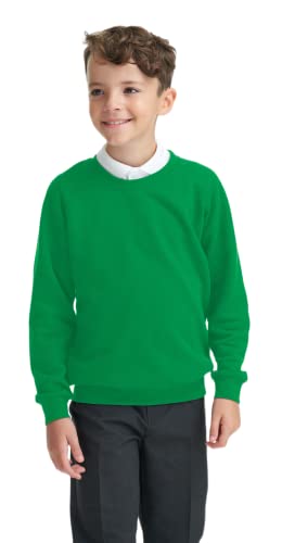 Integriti Schoolwear Boys Girls Unisex Jumper Sweatshirt Crew Neck Round Neck School Uniform Ages 1-15 Kelly Green